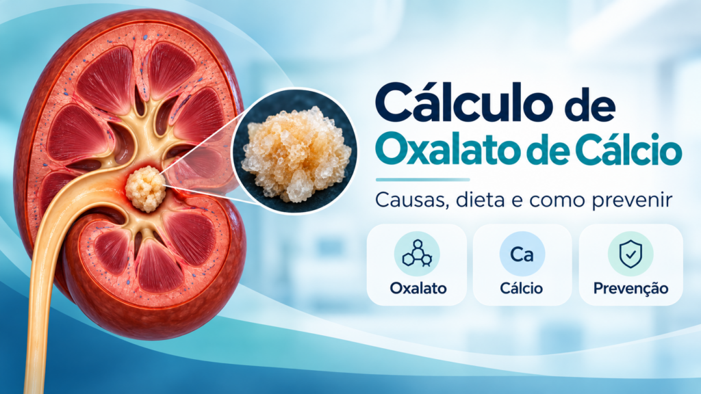 álculo de oxalato de cálcio no rim com foco em causas, dieta e prevenção