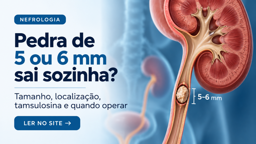 Cálculo de 5 a 6 mm localizado no ureter